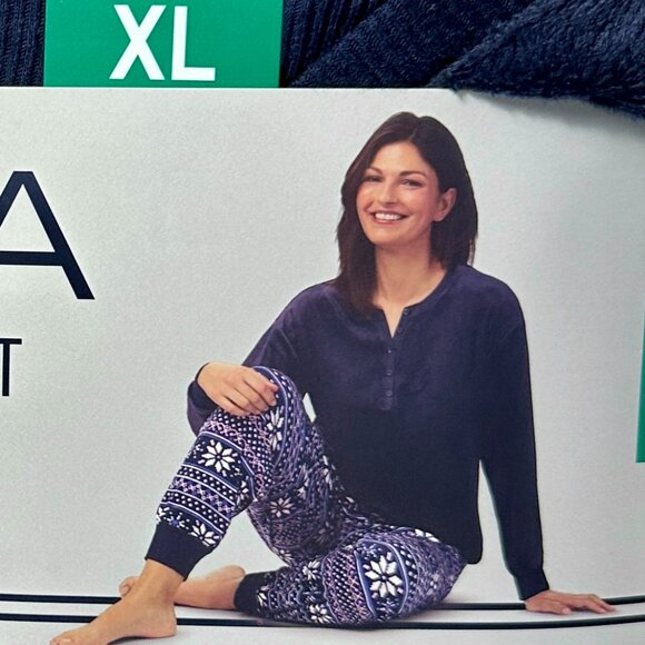 Nautica Women's 2-piece Pajama Lounger Set Size XL Blue Cozy Soft Fleece (NEW) - Picture 2 of 12